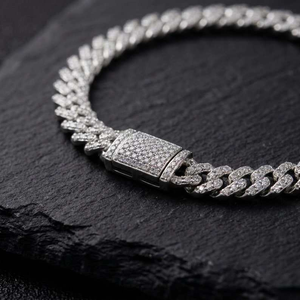 Bracelet Moissanite Cuban Link Iced Out Tennis Chain Luxe Hip Hop Bijoux de mode pour homme Cadeau tendance - Product Image 1