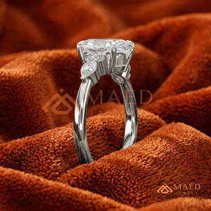 Bague en argent 925 avec moissanite taille ovale et accent feuille, bague de fiançailles élégante, bijoux de mariée pour femme, cadeau - Product Image 2