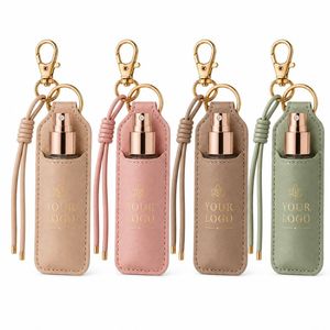 Llavero Personalizado de Cuero PU con Soporte para Botella de Spray de 30 ml con Logotipo - Product Image 5