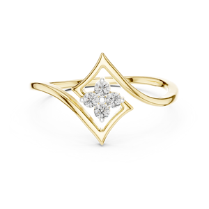 Anillo Minimalista con Diamante Cultivado en Laboratorio, Oro Amarillo de 18 Quilates, Bañado en Rodio, para Compromiso, Boda, Fiesta, Regalo de San Valentín, Uso Diario Elegante - Product Image 1