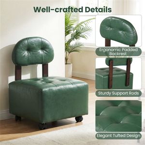 Set di 2 Sgabelli Compatti in Plastica Impilabili con Ruote Frenanti per Ingresso e Cambio Scarpe - Product Image 4