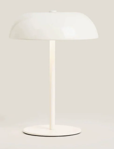 Lampe de table en métal blanc, lampe sur pied décorative moderne européenne, commande tactile, intensité réglable, abat-jour rouge, lumière d'appoint - Product Image 1