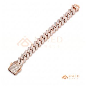 Pulsera de Cadena Fina con Moissanita en Oro Rosa, Joyería de Moda de Los Ángeles, Regalo Elegante para Uso Diario - Product Image 6
