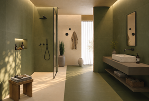 Surface inspirée du tissu vert 600x1200, une surface haut de gamme dotée de textures douces et de tons neutres élégants, conçue pour - Product Image 5