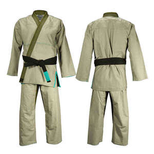 Kimono de BJJ para Adultos, Unisex, 100% Algodón, Duradero, Corte Regular, Verde Oliva con Cinturón Negro y Detalles en Verde Azulado - Product Image 6