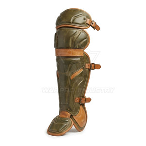 Protège-jambes de baseball en cuir souple, forme ergonomique, sangles sécurisées, ajustement réglable, léger, protection professionnelle, pliable - Product Image 2