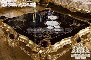 เฟอร์นิเจอร์ห้องรับประทานอาหารไม้หรูหราทองหรูหราโต๊ะรับประทานอาหารในสไตล์บาร็อคชุดโต๊ะรับประทานอาหารที่ดีที่สุดในไม้สัก - Product Image 4