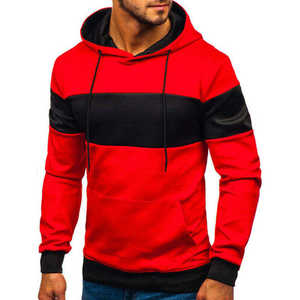 Sweat à capuche personnalisé pour homme, 100% coton molletonné, coupe classique, 350g, bicolore, brodé, pull-over, printemps, sport, décontracté, hip-hop, streetwear - Product Image 1