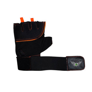 Guantes de levantamiento de pesas de medio dedo, de cuero PU negro, con correa de muñeca ajustable, guantes unisex para gimnasio, fitness, entrenamiento y ejercicio. - Product Image 1