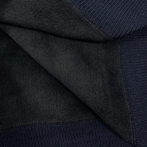 <b>Mens</b> Navy Blue Textured Half Zip Winter Business Knitted Sweater Long Sleeve Ribbed Collar <b>Pullover</b> Casual Wear - Product Image 6