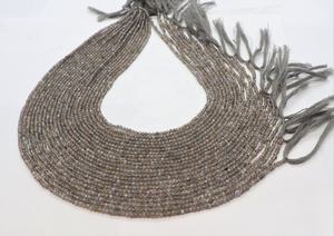 Cuentas de piedras preciosas redondas microfacetadas de piedra lunar gris Natural para la fabricación de joyas, 2mm, venta al por mayor, cuentas redondas de piedra lunar, Briolette a granel - Product Image 2