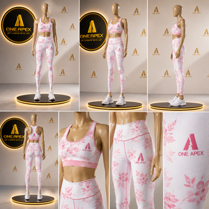 Custom Women Floral Yoga Set High Waist Leggings Sports Bra Gym Fitness Activewear Workout Suit Quick Dry Wear - Product Image 6