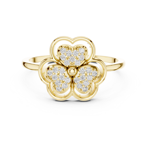 Boucles d'oreilles CZ en diamant américain 14K BLOOMING finition or - Product Image 3