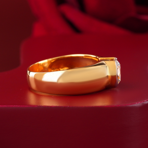 Bague solitaire pour homme en diamant de laboratoire 2,05 carats, or jaune massif 14 carats, VVS-VS DEF, alliance à sertissage griffe, matériau or blanc - Product Image 2