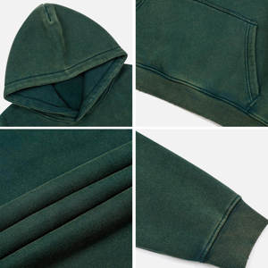 ผู้ผลิตเสื้อฮู้ดดี้ผู้ชายแบบหนาพิเศษทรงโอเวอร์ไซส์ปักลายกระเป๋าซิปสไตล์วินเทจฝรั่งเศสสำหรับฤดูใบไม้ร่วง - Product Image 1