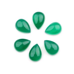 Onyx Vert Naturel Qualité AAA+ Calibré Cabochon 10x14mm Coupe Poire Dos Plat Lisse Pierres Précieuses Libres pour la Fabrication de Bijoux - Product Image 1