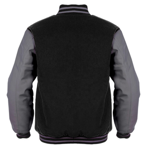 Veste universitaire en laine mélangée pour homme, brodée sur mesure, manches en cuir véritable, vente en gros, manteau d'hiver chaud, style universitaire WVJ-0035 - Product Image 4