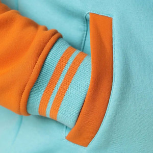 Veste universitaire bleue et orange pour homme, broderie 00, col rabattu, style décontracté, coupe classique, pour l'automne - Product Image 6