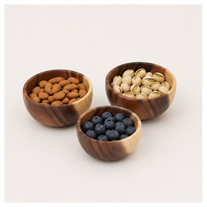 Handcrafted Acacia Wood Salad <b>Bowl</b> Set Eco-Friendly <b>Large</b> Natural Wooden <b>Serving</b> <b>Bowls</b> for Fruits Salads and Snacks - Product Image 6