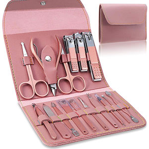 Juego de Manicura y Pedicura Profesional Clásico de Lujo, Kit de Herramientas de Acero Inoxidable para el Cuidado de las Uñas 4 en 1, Estuche Individual de Cuero PU - Product Image 1