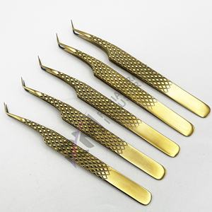 Pince à épiler pour cils en or plasma de haute qualité, durable, à marque privée, en acier inoxydable, avec pointe en fibre, couleur personnalisée - Product Image 6