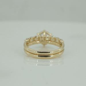 Yellow Gold Moissanite Engagement <b>Ring</b> With Channel Set Diamonds Prong Setting Classic Women's Wedding Band Setting Classic Wo - Product Image 1