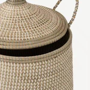 Natural/customized Color Clothing <b>Round</b>/Rectangle/Square Eco-Friendly Flexible Seagrass water hyacinth <b>basket</b> - Product Image 2