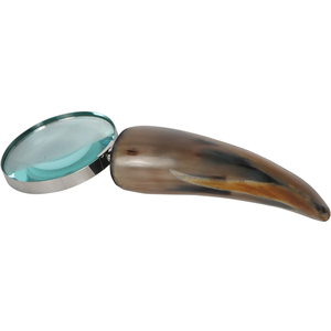 Loupe en verre faite à la main en forme de corne avec manche incrusté de os, thème animalier, artisanat de l'Uttar Pradesh par FAIZA CRAFT - Product Image 6