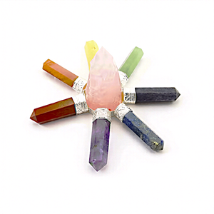 Handmade Fairy 7 Chakra Pencil Natural <b>Raw</b> Rose Quartz Energy Generator <b>Crystal</b> Crafts Reiki Rocks <b>Raw</b> <b>Crystal</b> Energy Generator - Product Image 2