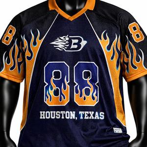 Camiseta de Fútbol Americano de Diseño Personalizado, 100% Poliéster, Unisex, Manga Corta, Secado Rápido, Ropa Deportiva, Sublimación - Product Image 3