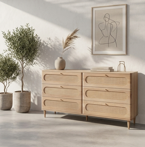 Sora Teak, Muebles de Salón Ecológicos de Madera Maciza, Líneas Limpias, Textura Natural Cálida, Amplio Espacio de Almacenamiento, Diseño Moderno y Minimalista para Dormitorio - Product Image 4