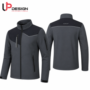 Veste softshell grise pour homme, personnalisée, imperméable, coupe-vent, doublée de polaire, pour la randonnée en plein air, vêtements de travail, veste tactique avec logo - Product Image 1