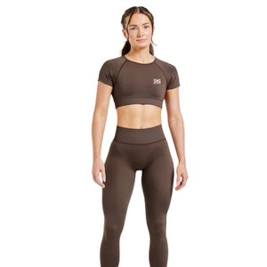 Top Deportivo Corto sin Costuras para Mujer, Transpirable, Elástico, para Yoga, Ejercicio, Gimnasio, Entrenamiento, Ropa Deportiva Cómoda y de Alto Rendimiento - Product Image 1