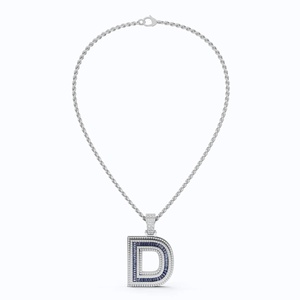 Colgante de Letra Inicial de Plata 925 con Moissanita, Corte Brillante Redondo, Microincrustaciones, Joyería Hip Hop Personalizada - Product Image 3