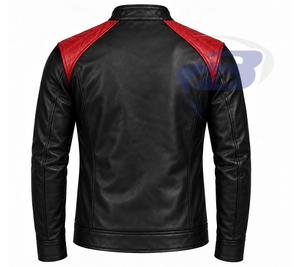 Delta |   Sigma |   Chaqueta de Motociclista de Cuero para Mujer, Marca Theta, Diseño Personalizado en Rojo y Negro, con Cierre Frontal, Estilo Racing - Product Image 2