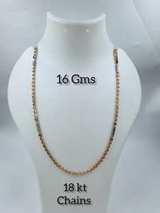 Cadena de Oro Sólido de Lujo de 22k, 16 Gramos, Oro Amarillo Real de 22kt, Collar con Bolas de Corte Diamante para Hombre y Mujer - Product Image 2