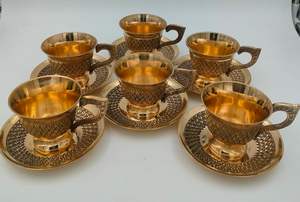 Golden Brass Coffee & <b>Tea</b> <b>Cups</b> Elegant Handmade Drinkware for Luxury Dining, Cafes & Resorts Long Lasting Shine - Product Image 3