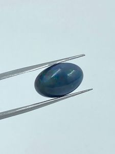 Opale de feu naturelle bleu foncé de qualité supérieure, taille ovale, pierre précieuse non montée, 5,23 carats, 10,50x16,40 MM pour la fabrication de bijoux - Product Image 2
