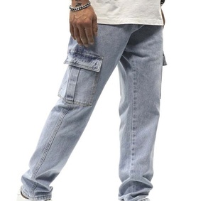 Pantalones Cargo de Mezclilla Cumbre Sports Personalizados OEM con Bolsillos, Estilo Vintage Casual, Corte Recto Ajustado, Transpirables - Product Image 1