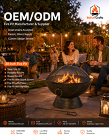 Brasero extérieur en acier de 30 pouces pour bois, avec écran anti-étincelles et poignées de foudre, pour patio et jardin, usine OEM ODM