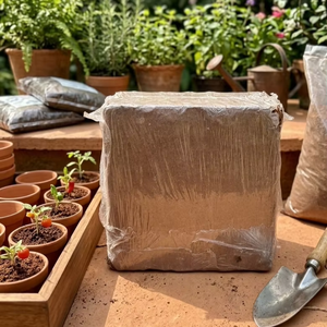 Tourbe de coco naturelle en bloc de 5 kg, faible teneur en EC <0,5, coco bio pour hydroponie - Product Image 1