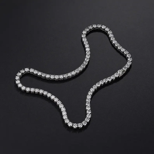 Cadena de tenis de plata de ley 925 con diamantes de moissanita VVS, cadena de lujo con incrustaciones de diamantes para mujeres y hombres, cadena de moda hip hop. - Product Image 5