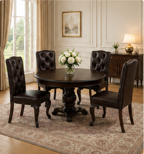 Ensemble table et chaises en bois de luxe OEM ODM pour un intérieur élégant et des moments de rassemblement familiaux confortables, fournisseur indien - Product Image 6