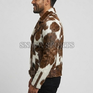 Custom 100% Genuine Cow Hide <b>Leather</b> Biker <b>Jacket</b> Hair on <b>Leather</b> <b>Jackets</b> Available At Reasonable Price With Custom Packing - Product Image 5