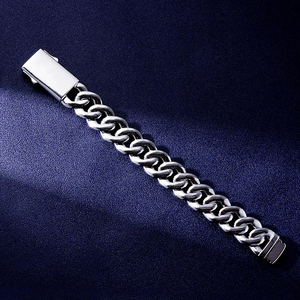 Pulsera cubana de oro blanco de 14 quilates de 16 mm y 7 pulgadas para hombre, la mejor calidad de piedras D VVS de Miami, los mejores joyeros y revendedores. - Product Image 2