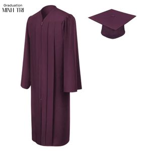 Gorro y vestido de poliéster mate rojo personalizado con borla para ceremonia de graduación escolar uniformes OEM ODM - Product Image 5