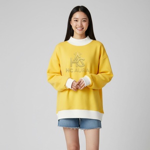 Sweat-shirt molletonné oversize à col montant pour femme, personnalisable avec logo, vente en gros, qualité supérieure, streetwear décontracté, le plus vendu - Product Image 2