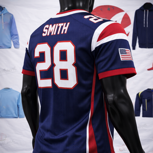 Maillot de football américain personnalisé, grande taille, séchage rapide, respirant, antibactérien, tissu 100% polyester, sublimé, brodé - Product Image 3