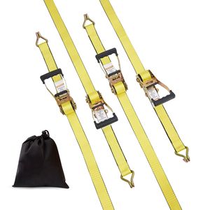 Set di 4 Cinghie Premium con Gancio a Doppia J per E-Track, 5 cm x 8,2 m, Resistenza alla Rottura 4500 kg, Capacità 5T, Include 4 Cinghie Imbottite - Product Image 1