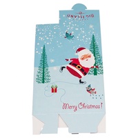 Boîte d'emballage en papier carton à unité plate pliable avec logo imprimé 4C de Noël personnalisée Boîte d'emballage ECO pour bonbon chocolat collation noix